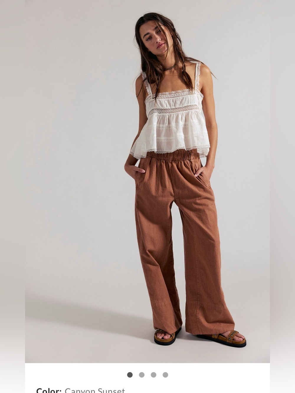 Free People Wide-Leg Linen Pants